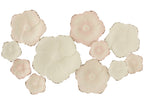 J-Line wanddecoratie Bloemen - metaal - roze/wit