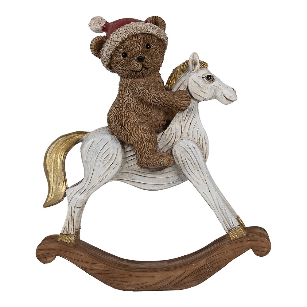 Decoratie Beeld Hobbelpaard 14 cm Bruin Polyresin Beer