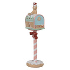 Kerstdecoratie Beeld Brievenbus 11x10x36 cm Roze Kunststof