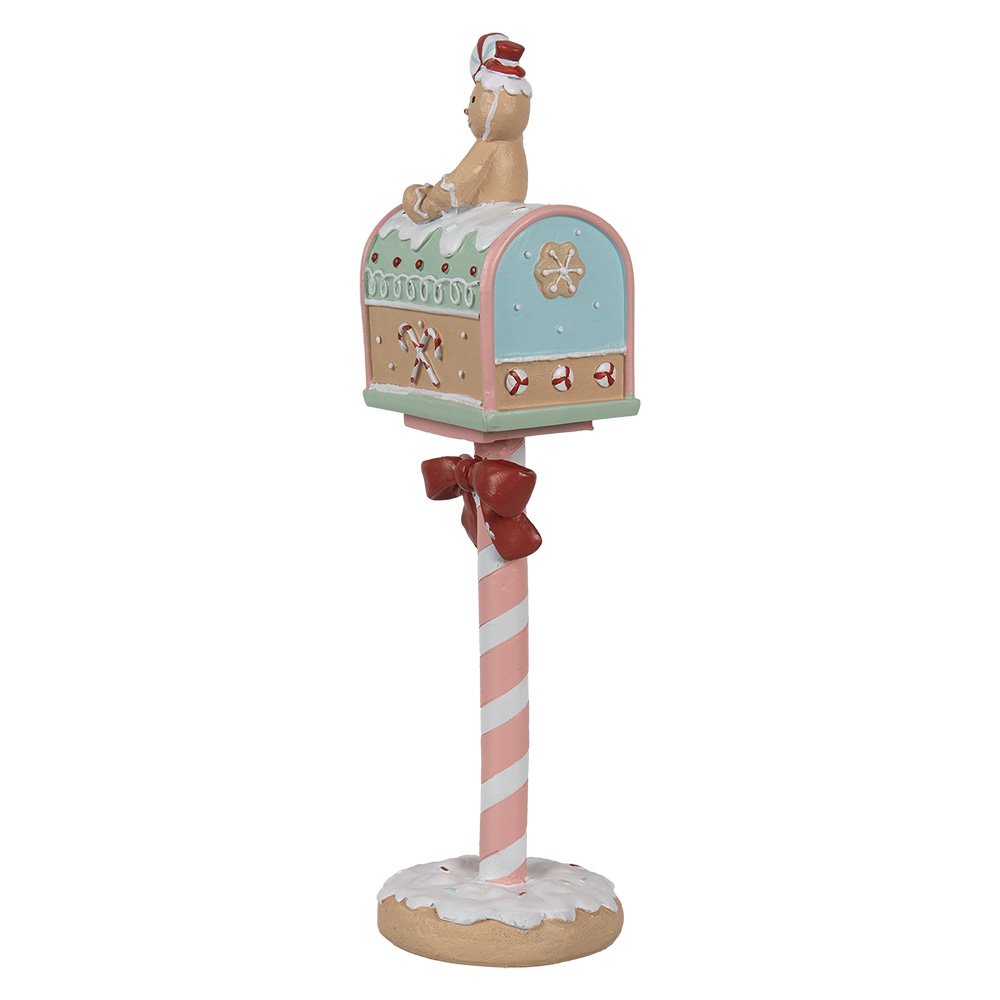Kerstdecoratie Beeld Brievenbus 11x10x36 cm Roze Kunststof