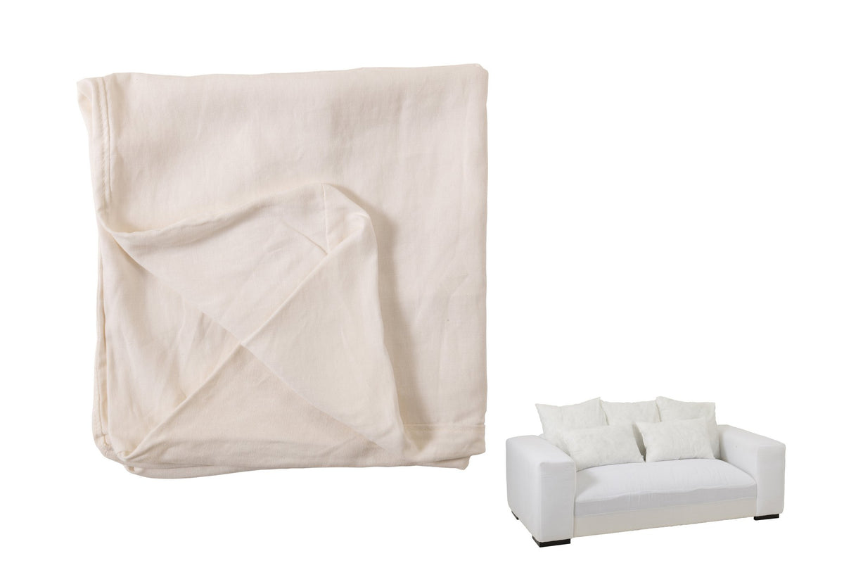 J-Line hoes Voor Zetel + 5 Kussens Monaco Sofa - linnen - wit