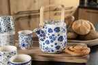 Mok 100 ml Beige Blauw Porselein Theemok