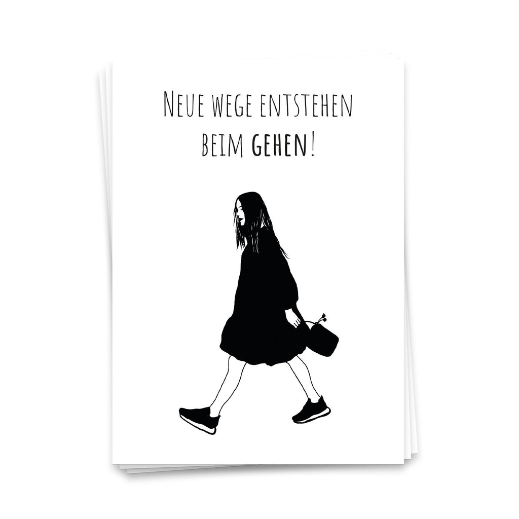 Er worden nieuwe paden gemaakt tijdens het lopen - ansichtkaart 10 set