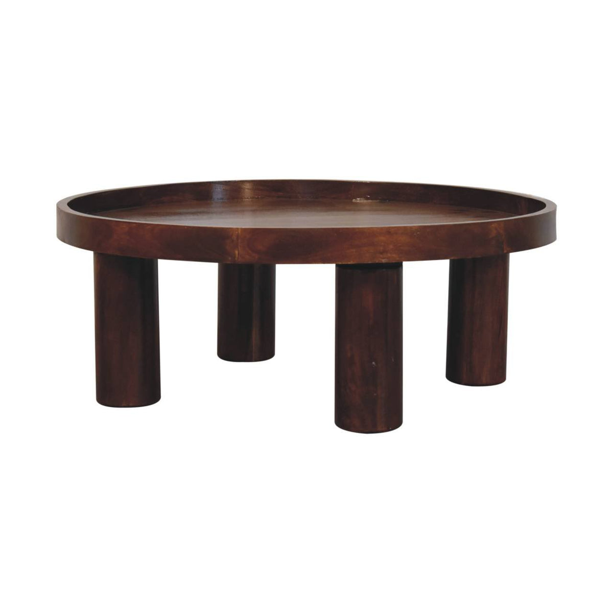 Massief houten Crescent Kastanje salontafel, bruin