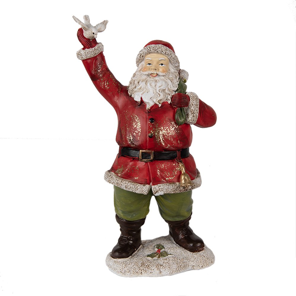 Beeld Kerstman 13x10x23 cm Rood Polyresin Kerstdecoratie