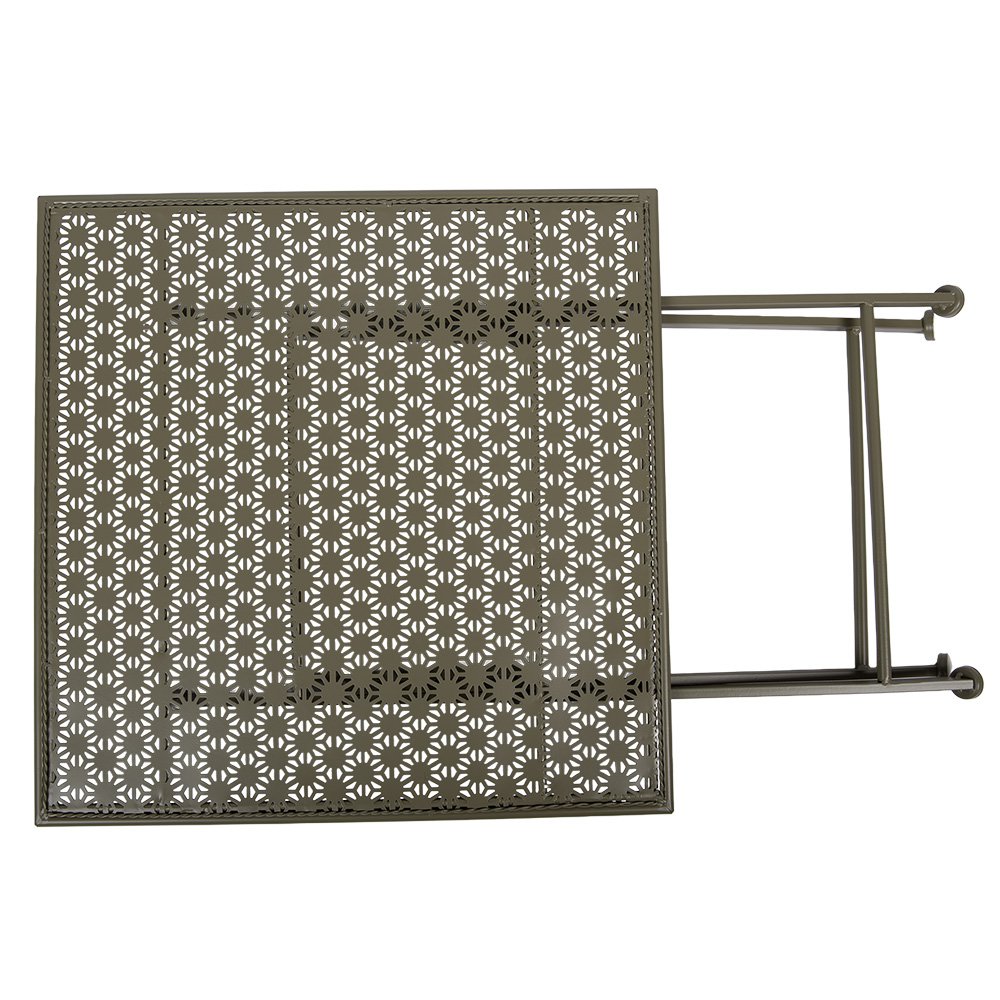 Bistroset Bistrotafel Bistrostoel 3-delig 60x60x70 / 50x40x93 cm Groen Metaal