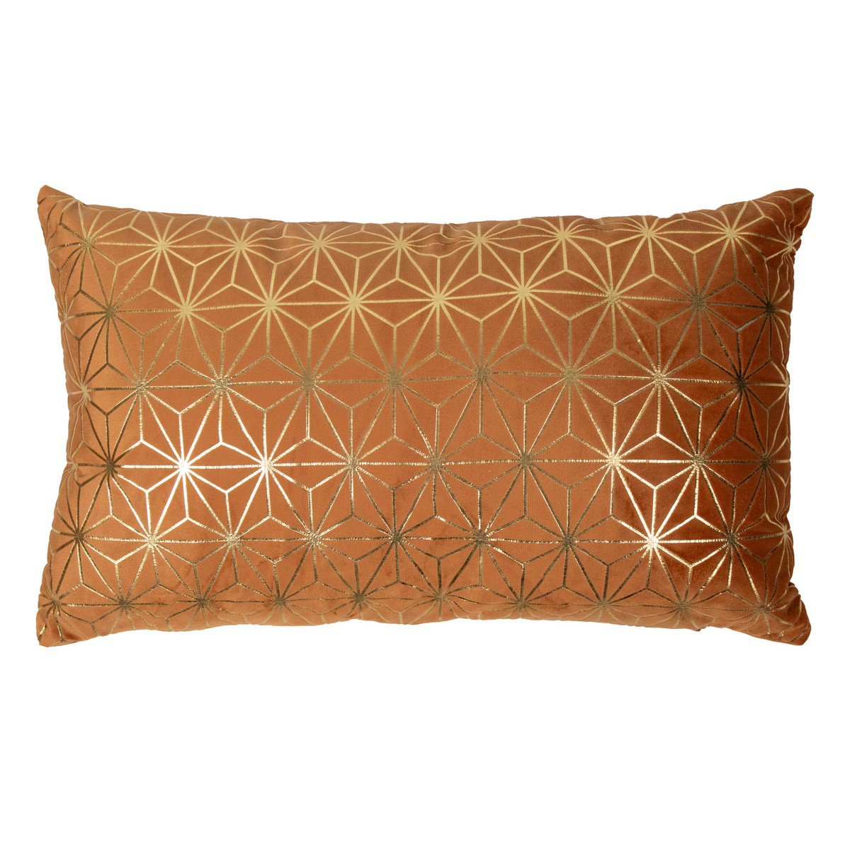 Kussen fluweel roestprint ijskristal goud 30 x 50 cm