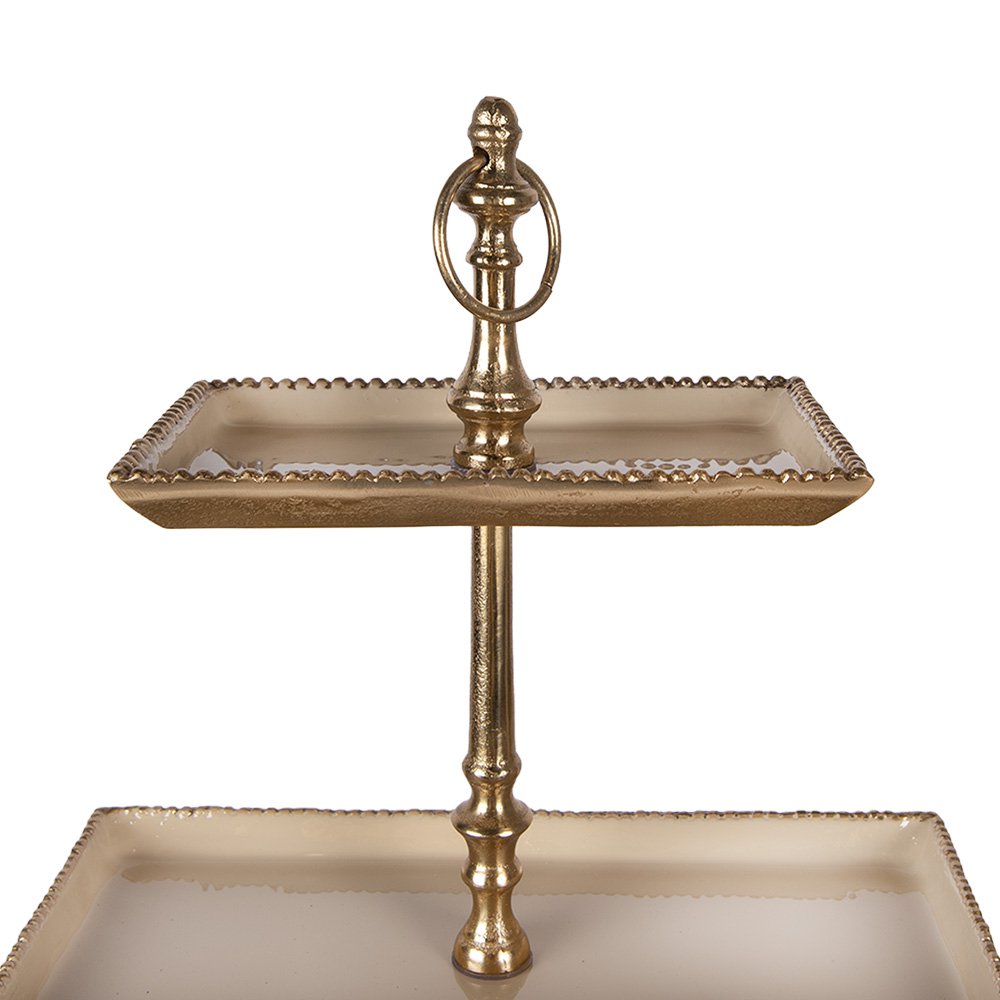 Etagère 3 laags 34x17x50 cm Beige Aluminium