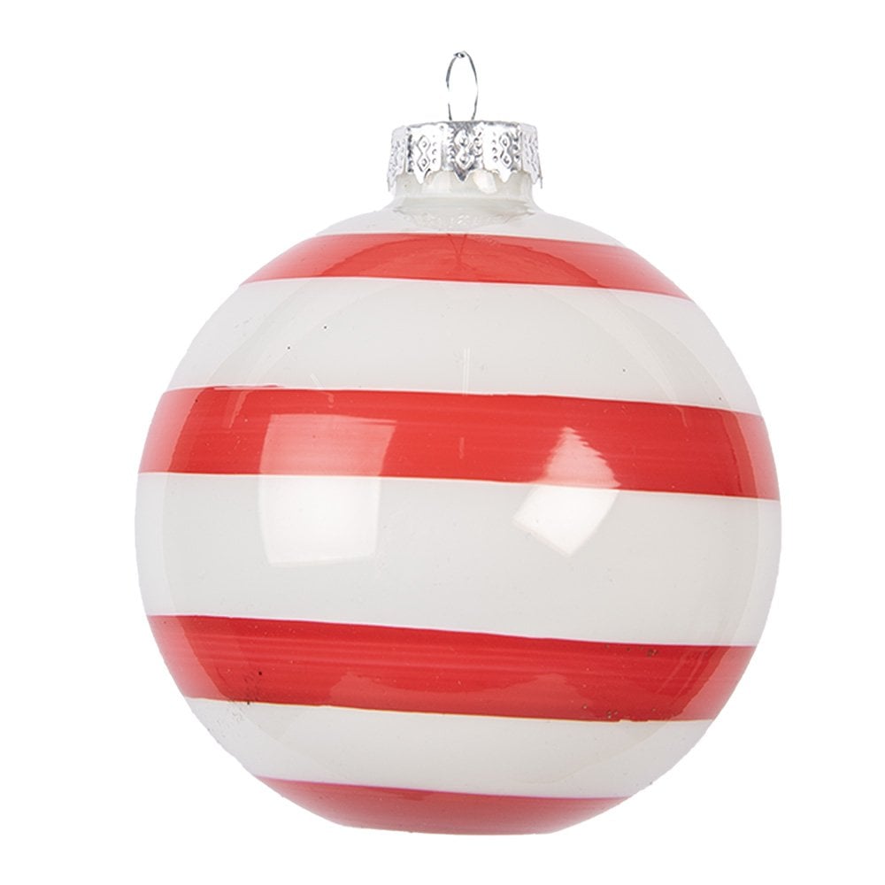 Kerstbal Ø 8x8 cm Rood Roze Glas