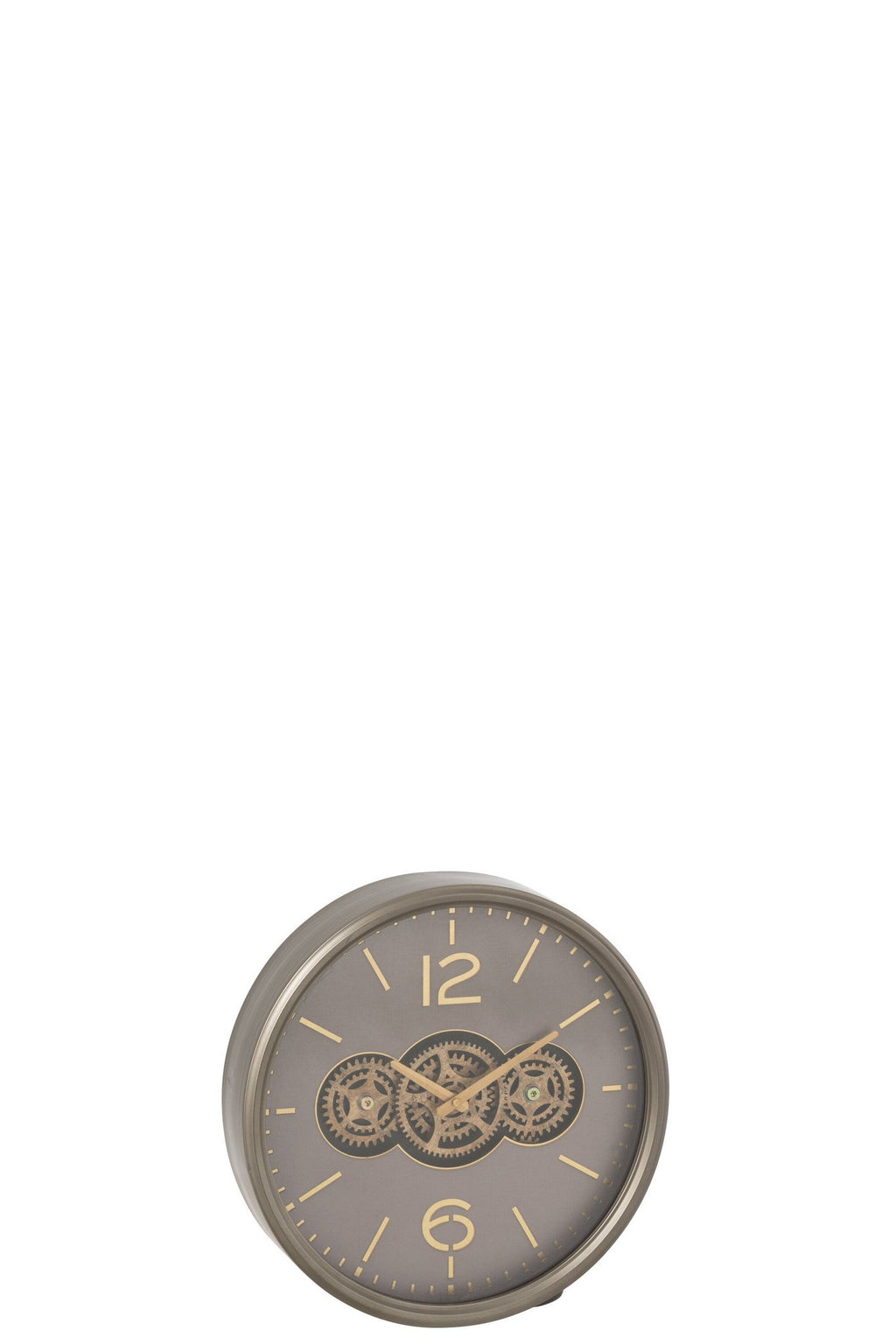 J-Line klok tandwiel mdf - grijs/goud - small - Ø 39 cm