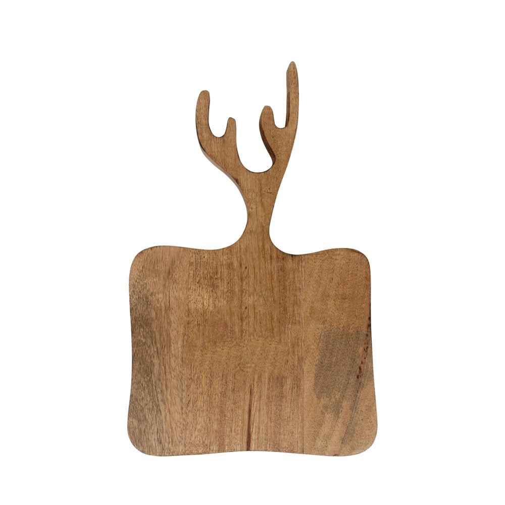 Schaal/Snijplank mango hout gewei 35cm
