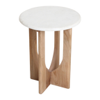 Kuching bijzettafel marmer wit - 30x30x50 cm
