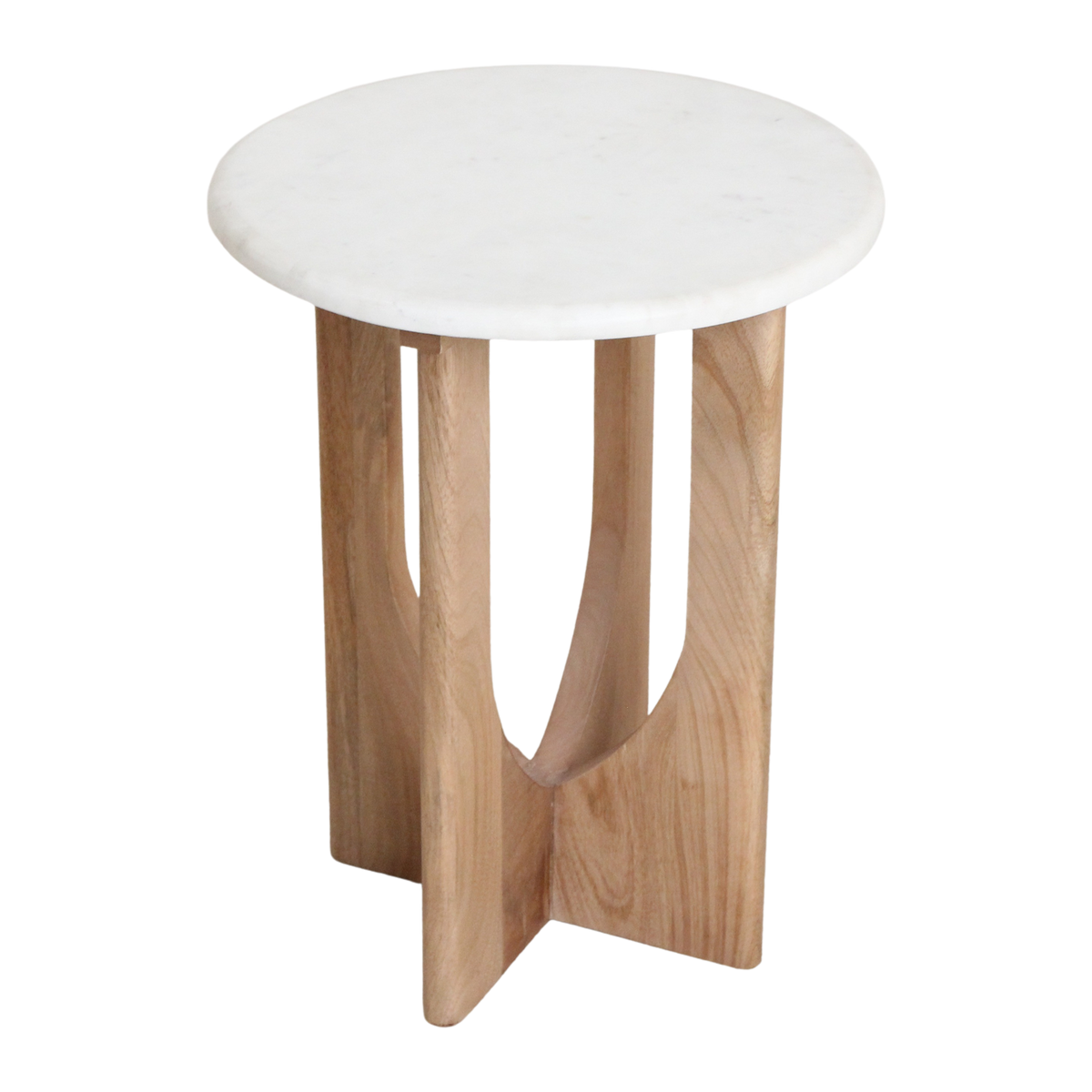 Kuching bijzettafel marmer wit - 30x30x50 cm