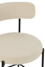 J-Line barstoel boucle - multiplex/polyester - wit/zwart