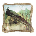 Kussen fluweel pauw gouden franjes 45x45cm*