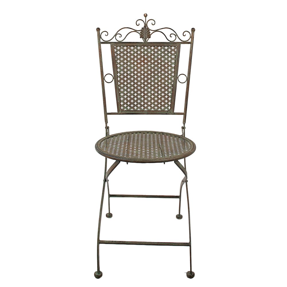 Bistrostoel 43x45x96 cm Groen Bruin IJzer Terrasstoel