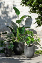 J-Line vaas Rond - keramiek - zwart - 3 stuks - Ø 55 cm