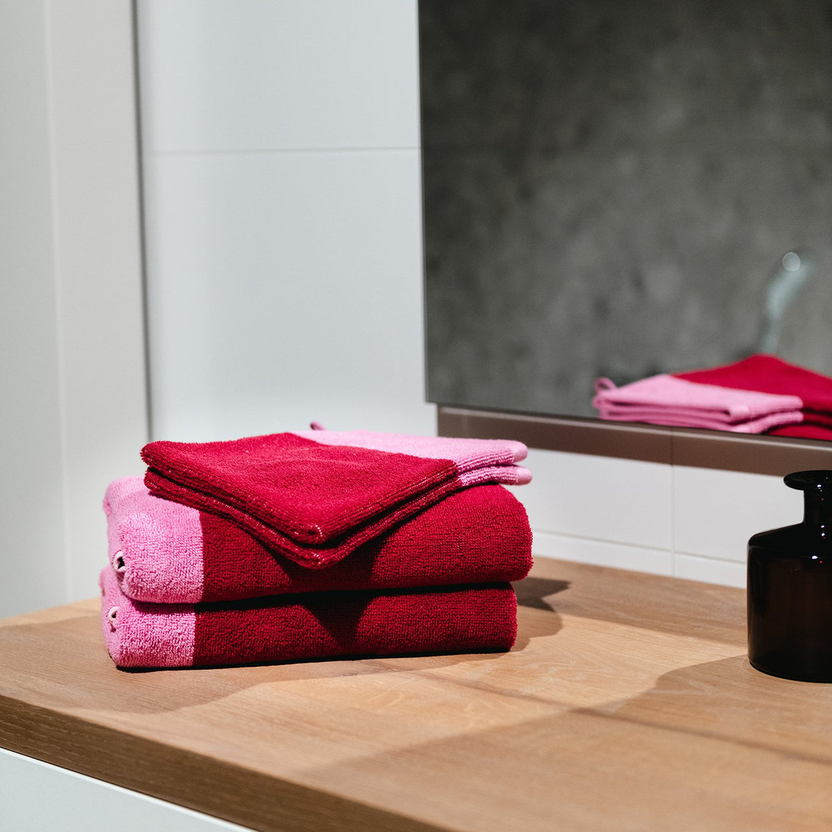 Washandschoen 15x21cm roze Pixie - Set van 2