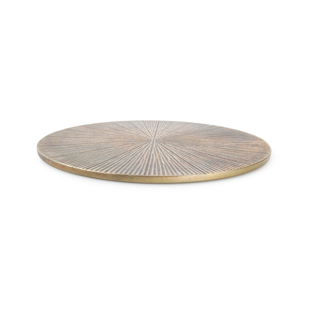 Onderzetter 26cm geribbelde gouden bedel