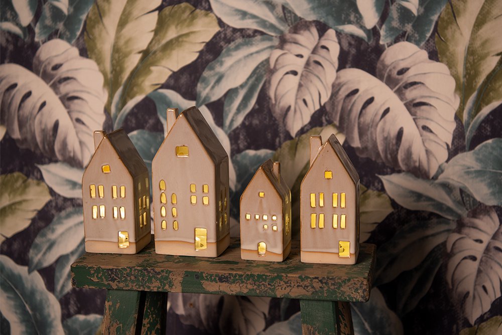 Decoratie Huis 15 cm Beige Porselein