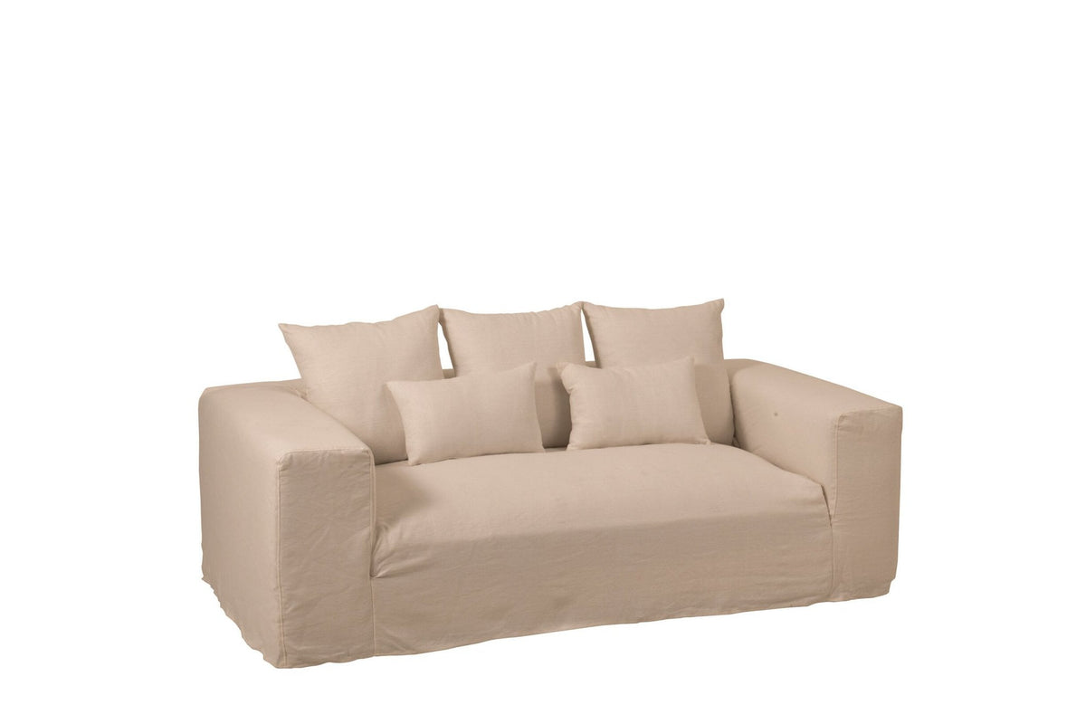 J-Line Hoes Voor Zetel+5 Kussens Monaco Sofa Linnen Naturel