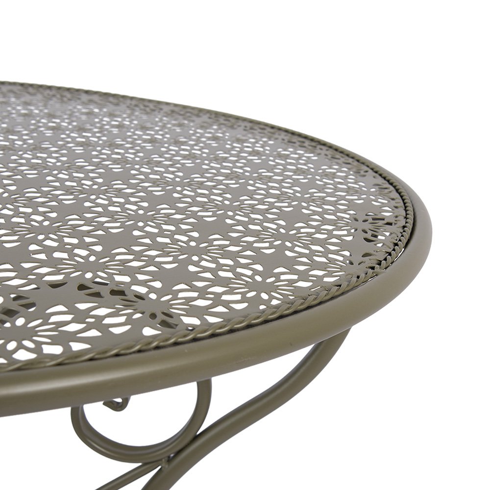 Bistroset Bistrotafel Bistrostoel 3-delig Ø 60x70 / 50x40x93 cm Groen Metaal