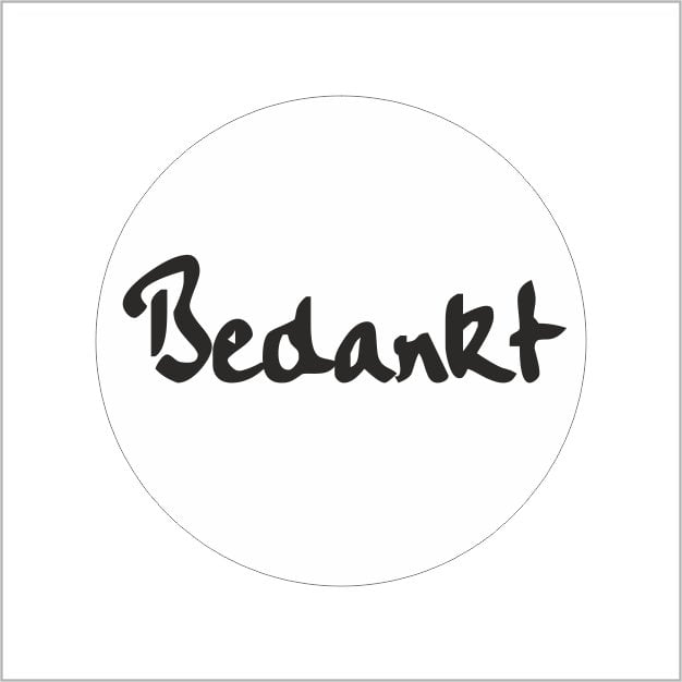Wensetiket - Bedankt - rol van 500 stuks