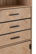 J-Line kast Hoog Zigzag kast - hout/metaal - naturel/zwart