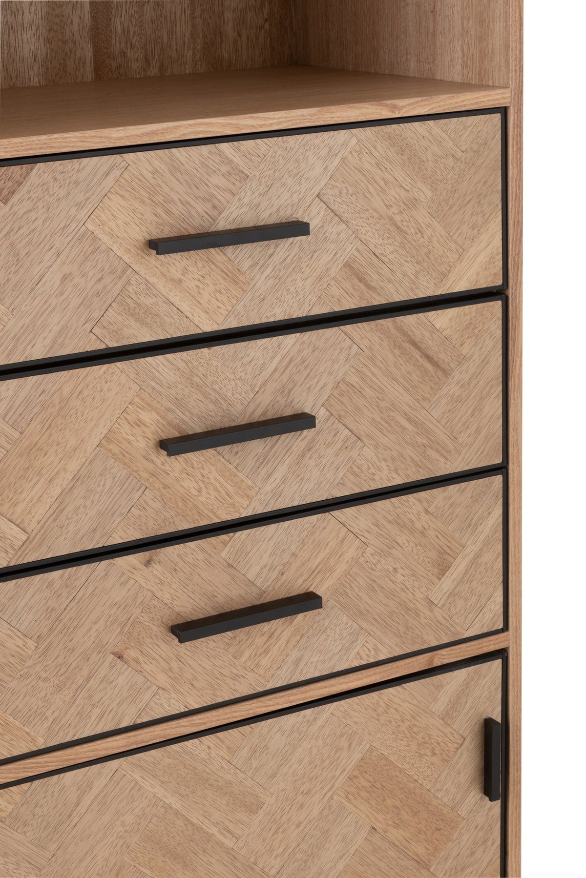 J-Line kast Hoog Zigzag kast - hout/metaal - naturel/zwart