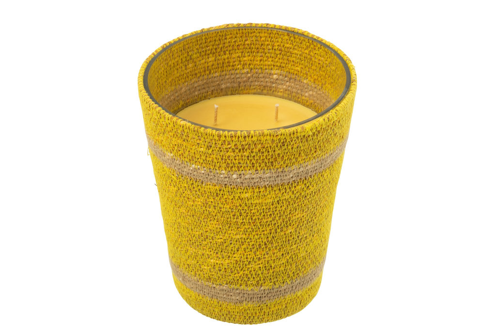 J-Line Geurkaars Mand Wax Geel Large - 75 Uur