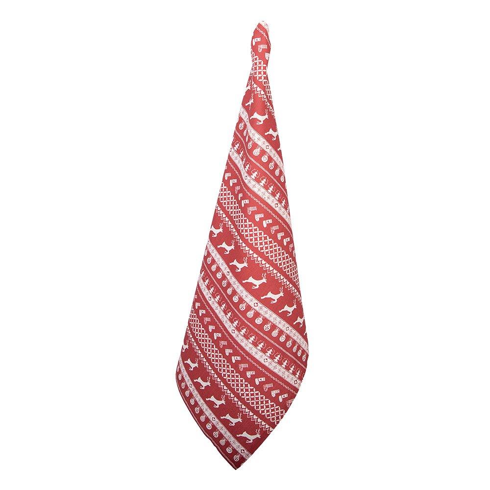 Theedoek 50x85 cm Rood Katoen Hert