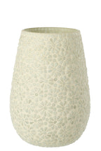 J-Line vaas Mozaïek - glas - wit/groen