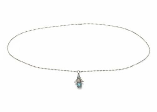 Ketting met een geluksengel van natuursteen Labradoriet