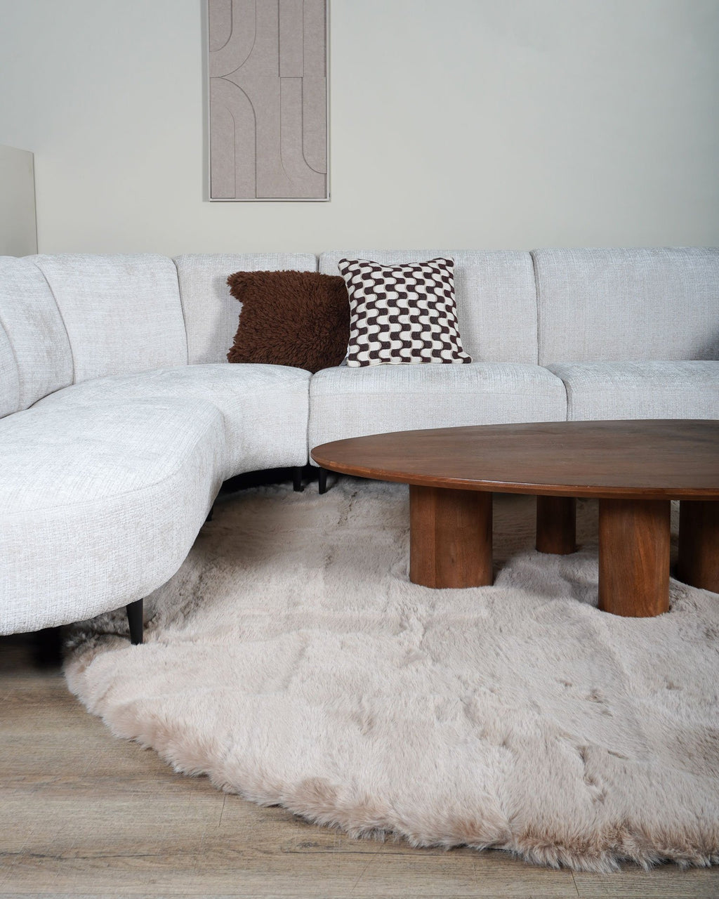 Vloerkleed Morbido Sand - Rond ø200 cm