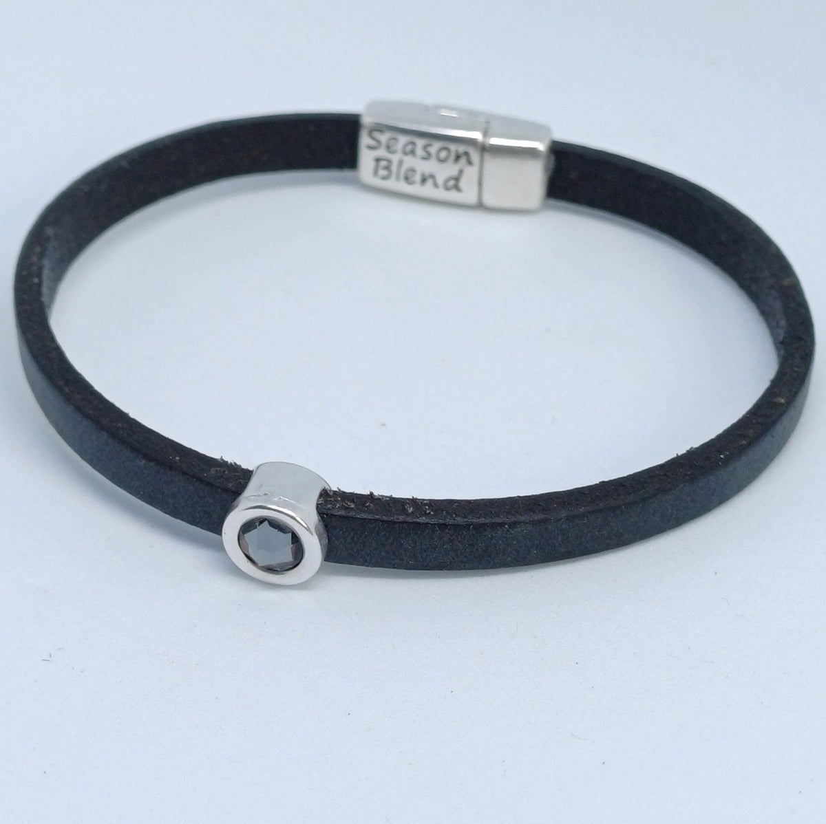 Shorty leren armband antiek verzilverd