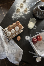 Placemats Set van 6 48x33 cm Wit Grijs Katoen Kat