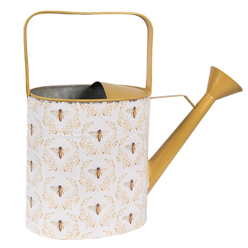 Decoratie Gieter 33x12x32 cm Wit Metaal Bijen