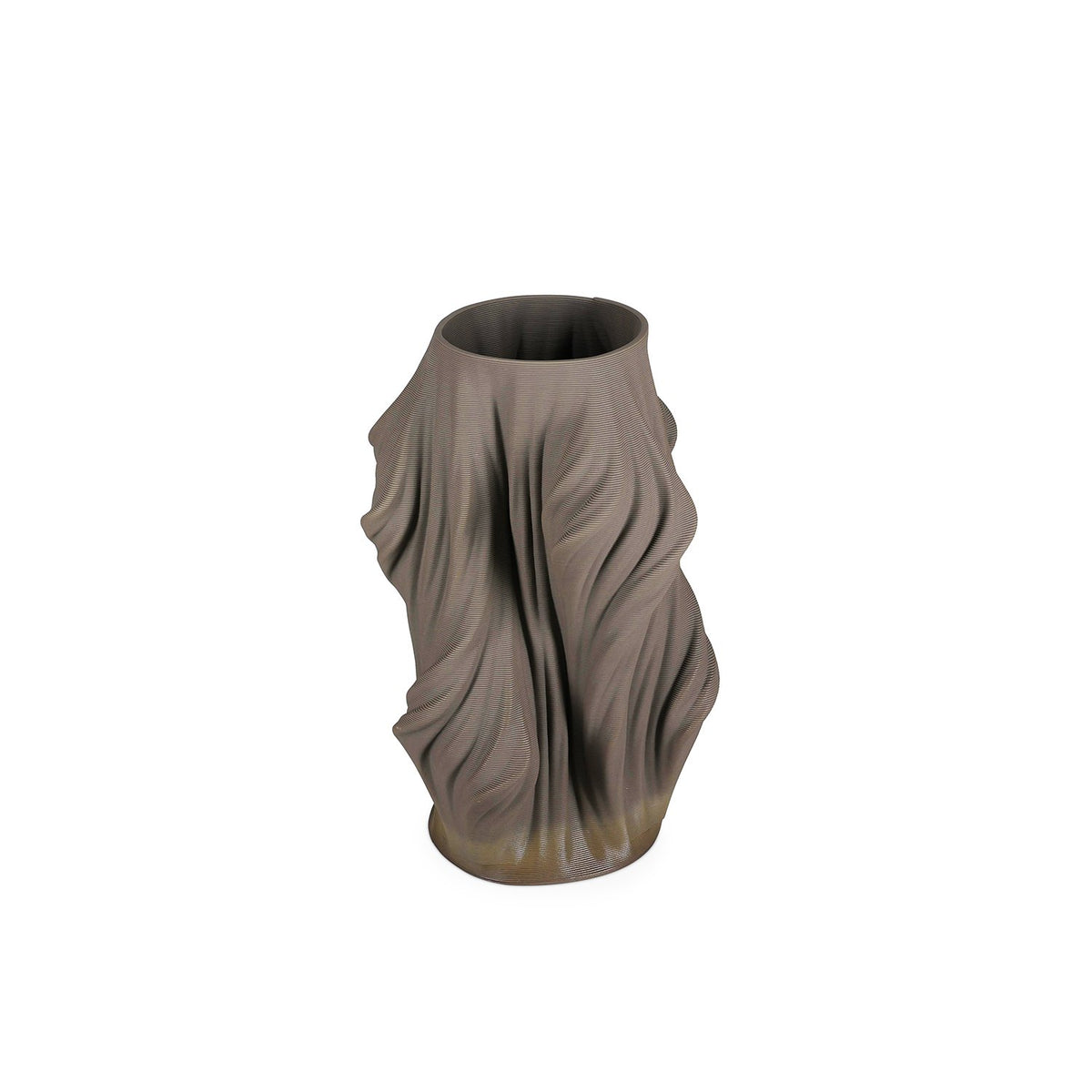 Vaas 20x20xH28,5cm satijn bruin Vea