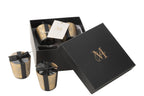 J-Line geurkaars M-Chic - Oud&Amber - glas - goud - 20U - doos van 4
