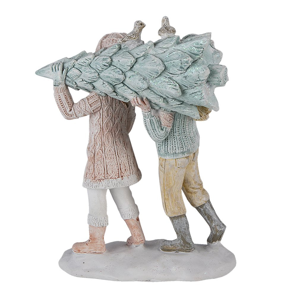 Beeld Kinderen 15 cm Groen Roze Kunststof