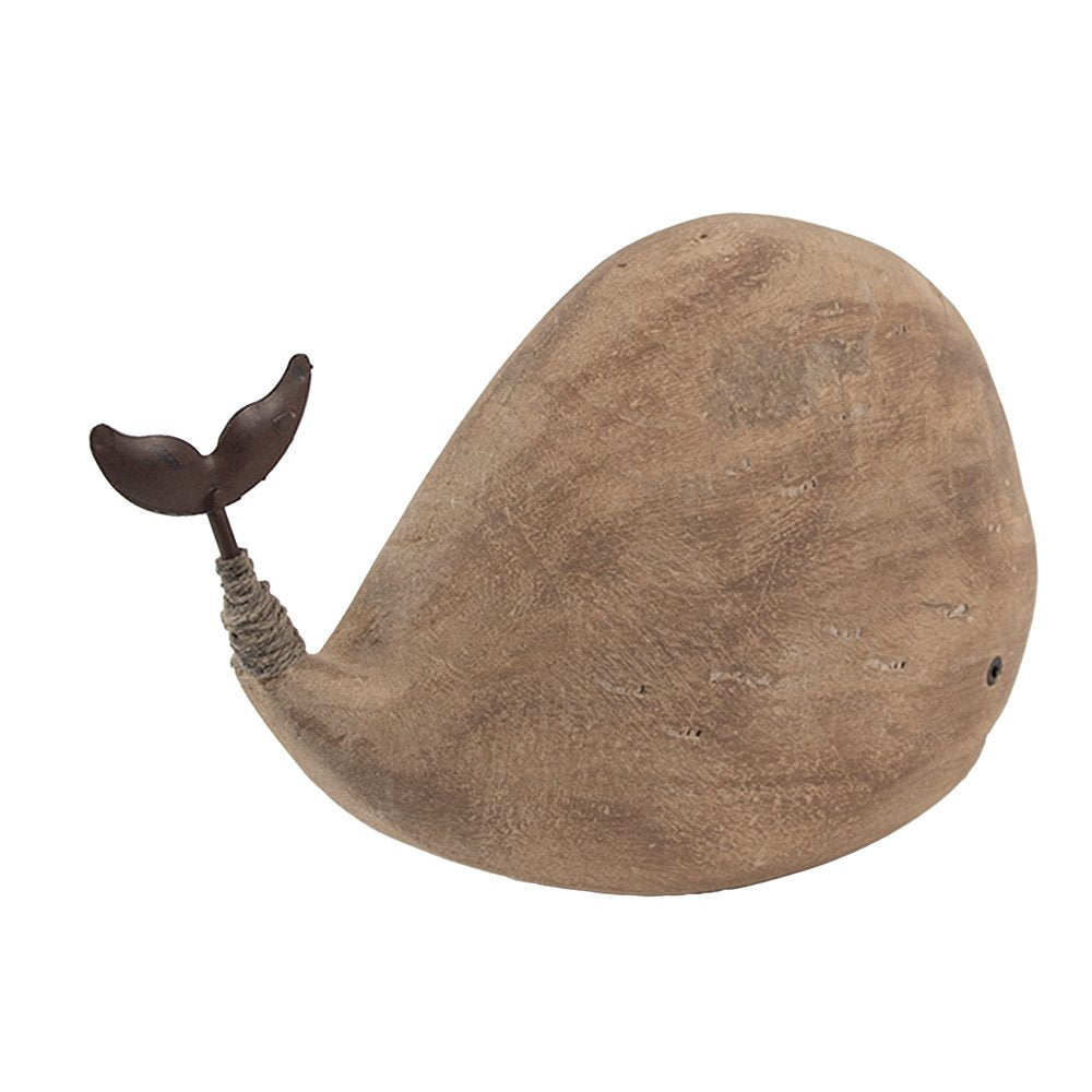 Decoratie Beeld Walvis 26x7x14 cm Bruin Hout