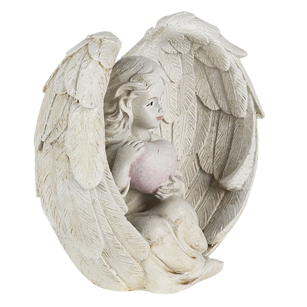 Beeld Engel (2) 10x6x10 cm Beige Kunststof