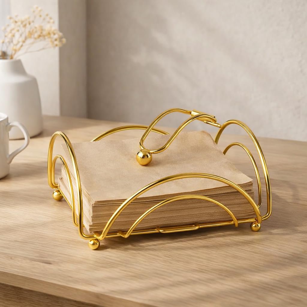 Gouden servethouder – ijzeren arm – gouden afwerking