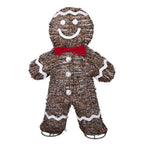 Kerstdecoratie met LED-verlichting Gingerbread man 40x61 cm Bruin Rotan