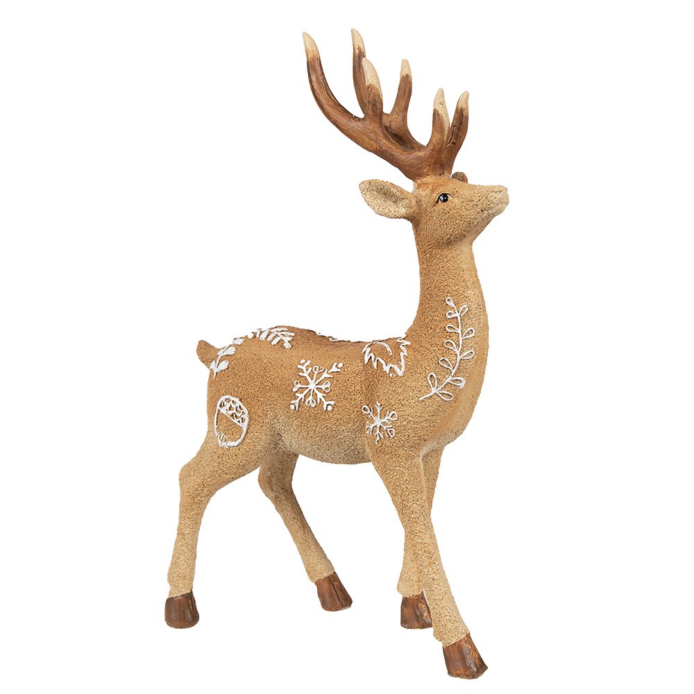 Decoratie Beeld Hert 31 cm Bruin Polyresin