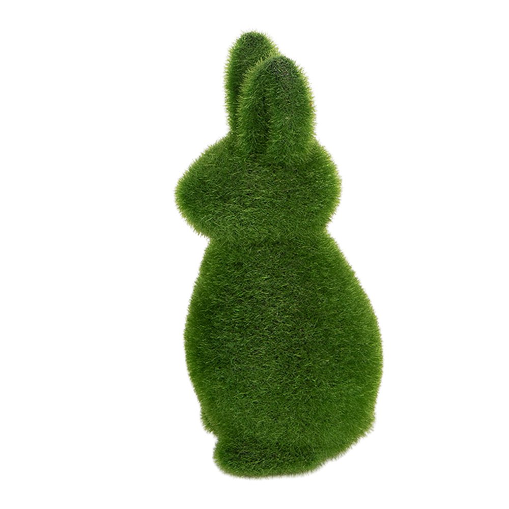 Decoratie Beeld Konijn Ø 9x21 cm Groen Kunststof