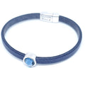 Tijdloze leren armband antiek verzilverd blauwtinten