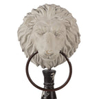 Decoratie Beeld Set van 2 Leeuw Wit Zwart Hout