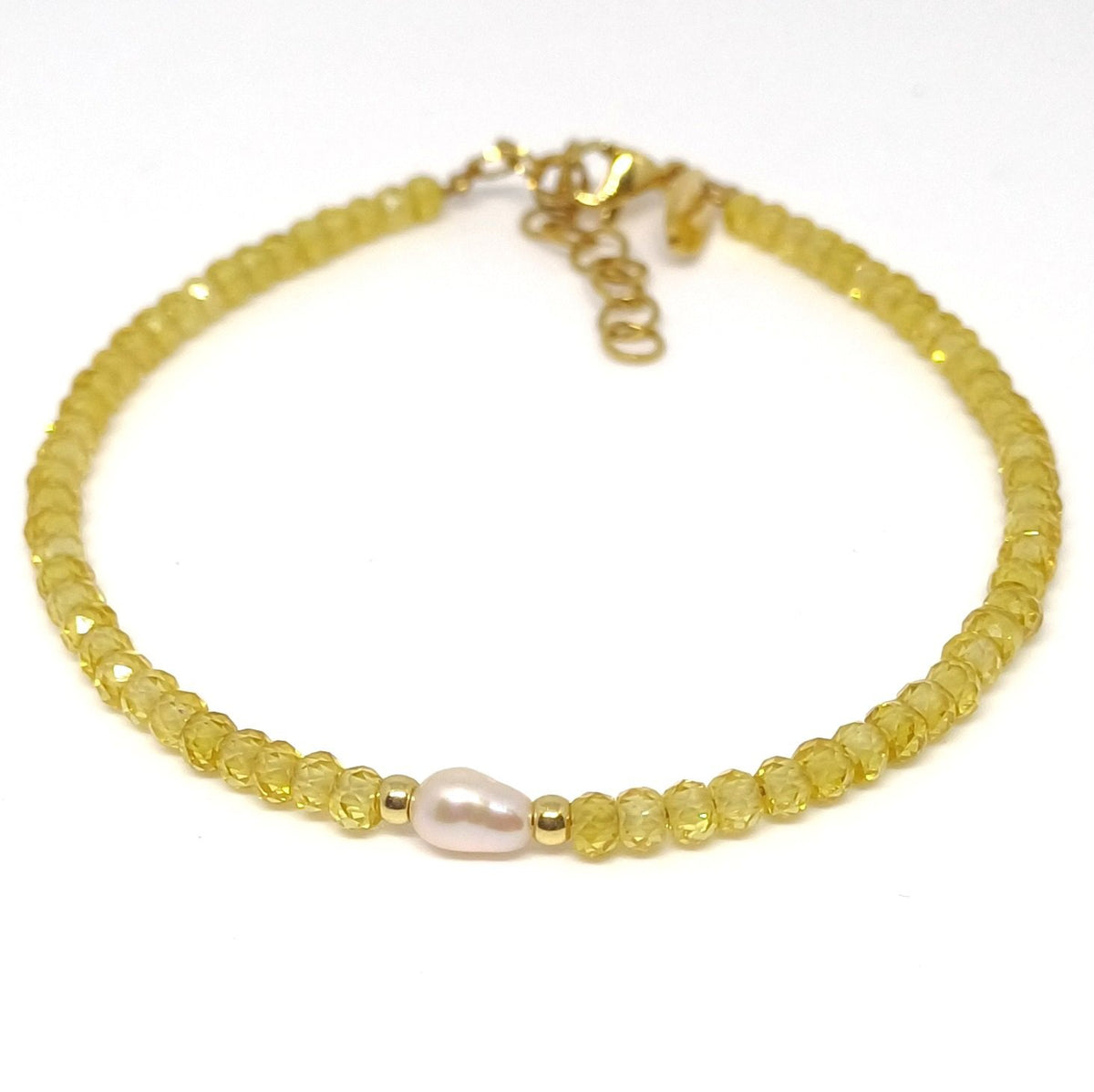 Zirkonia armband met zoetwaterparel