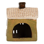 Waxinelichthouder Huis 11x7x13 cm Groen Keramiek